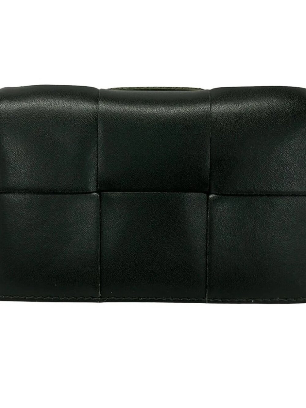 BOTTEGA VENETA Cassette Dark Gray Calf Skin Card Case